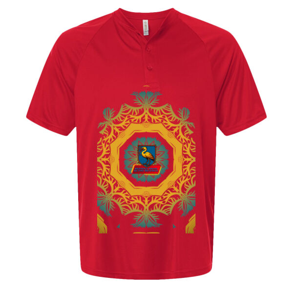 Team 365 - Men's Zone Performance Henley - Printed Logo Thumbnail
