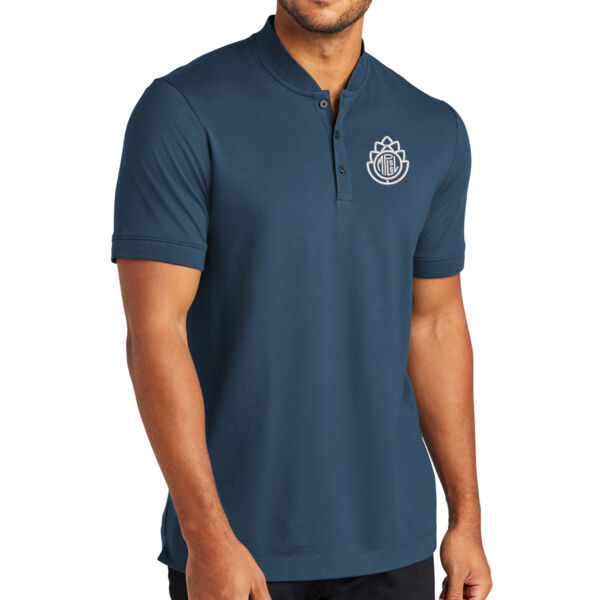 Mercer+Mettle™ Stretch Pique Henley - Embroidered Logo Thumbnail