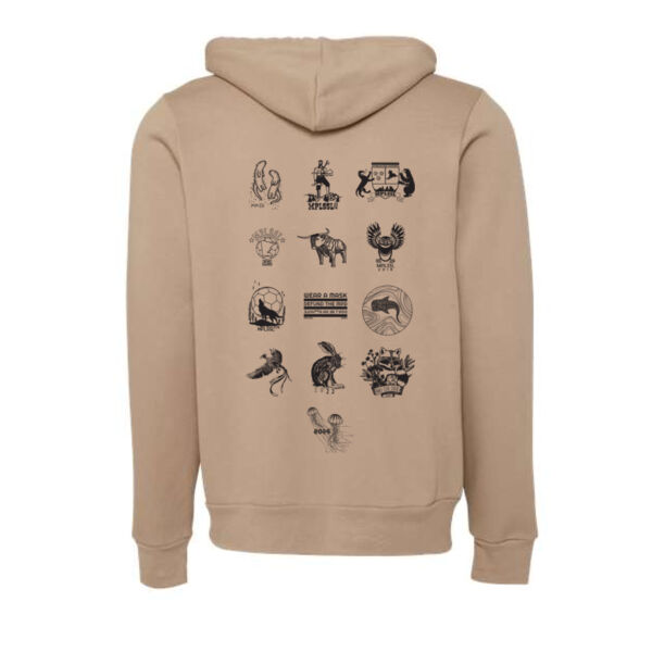Bella + Canvas - Unisex Sponge Fleece Full-Zip Hoodie Sweatshirt - Printed Logos Thumbnail