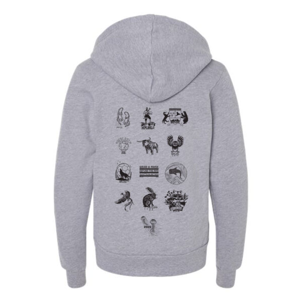 Bella + Canvas - Youth Sponge Fleece Full-Zip Hoodie Sweatshirt - Printed Logos Thumbnail